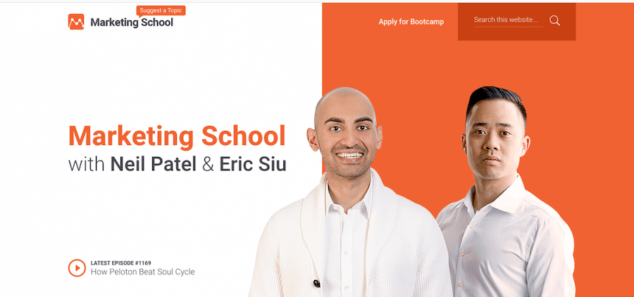 Podcast de l'école de marketing avec Neil Patel