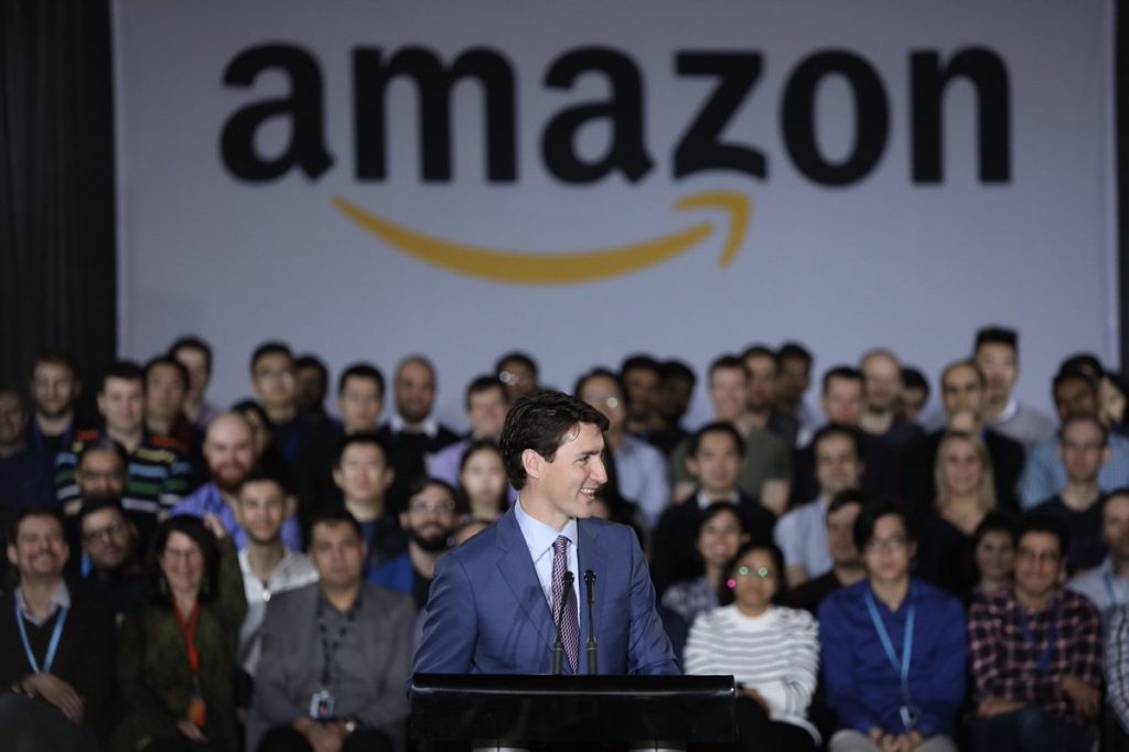 Trudeau en el anuncio de Amazon