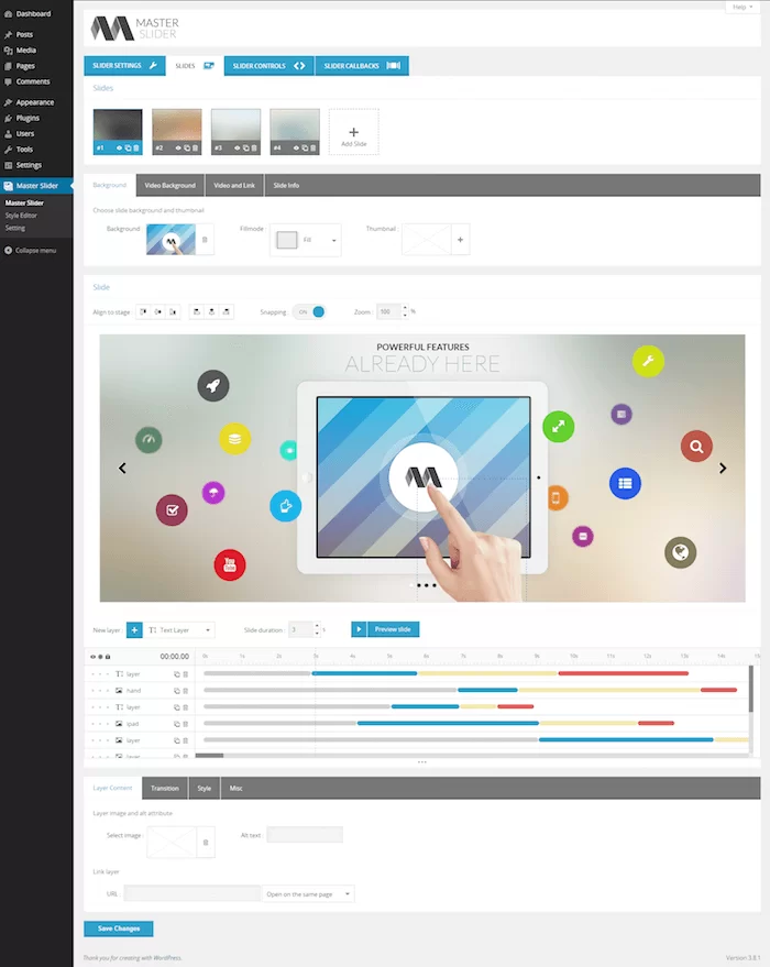 Control deslizante maestro