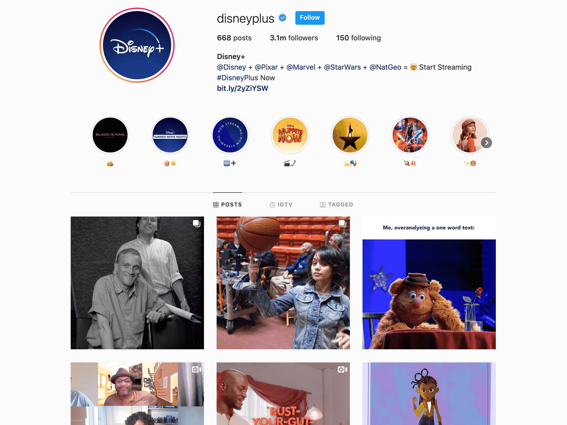 迪士尼Plus Instagram