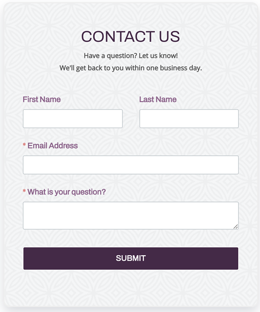 質問に答えるためのお問い合わせフォーム