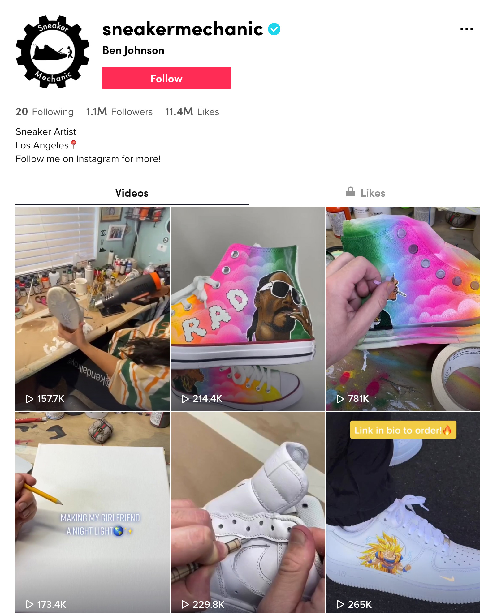 Sneaker Mechaniker Tiktok Profil