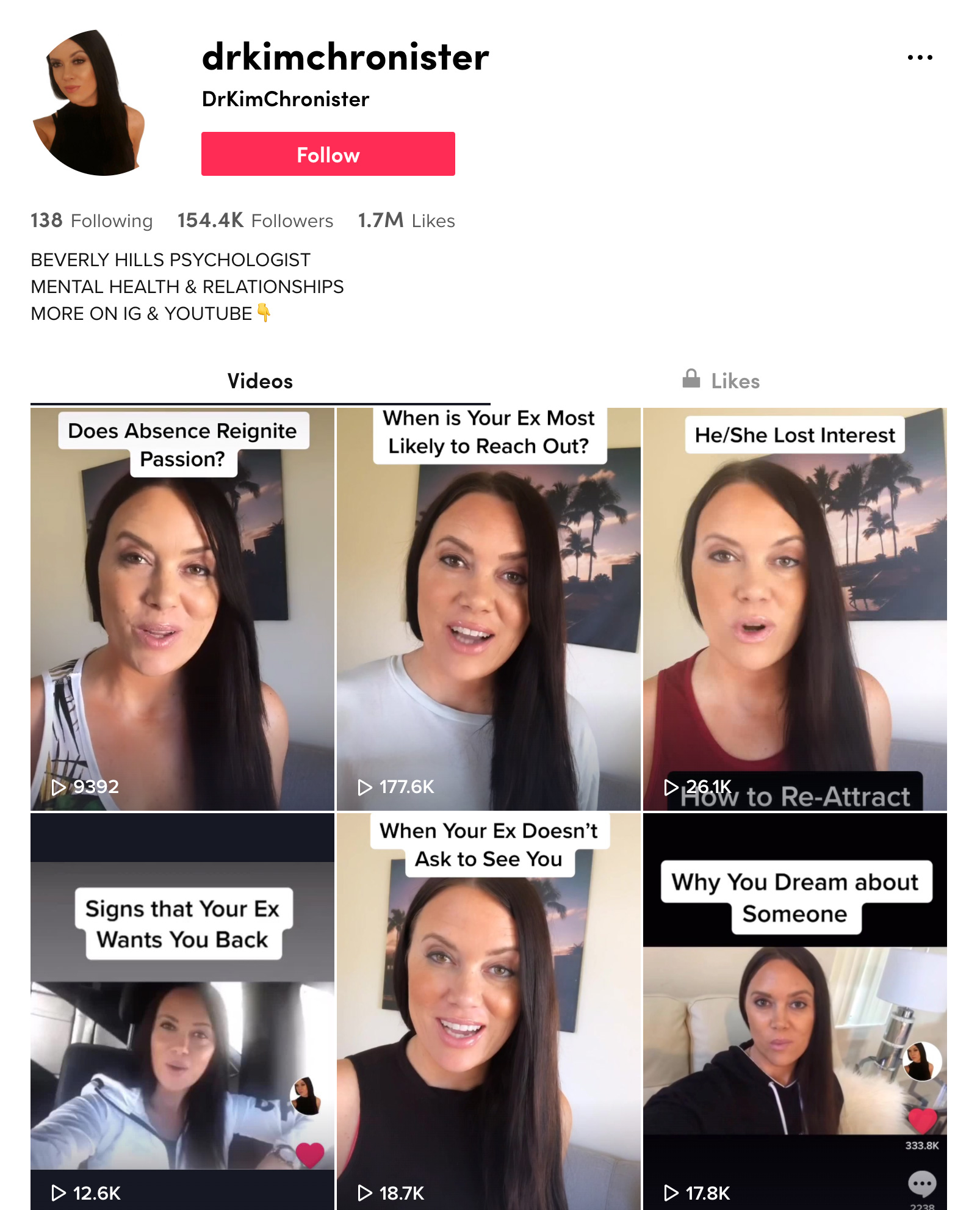 TikTok-Profil von Dr. Kim Chronister