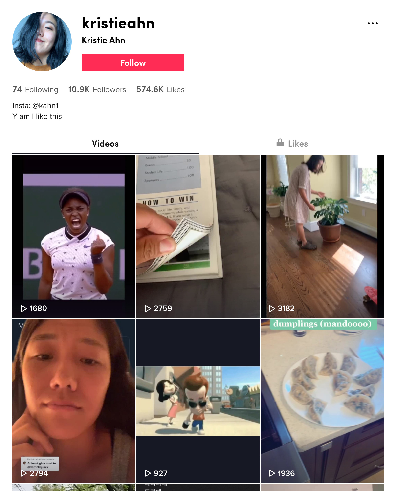 Kristie Ahn TikTok-Profil