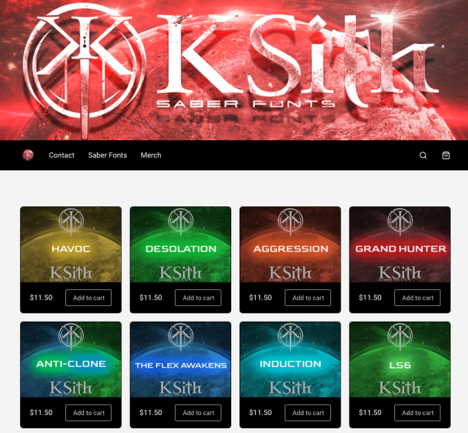 Ksith Saber Fonts