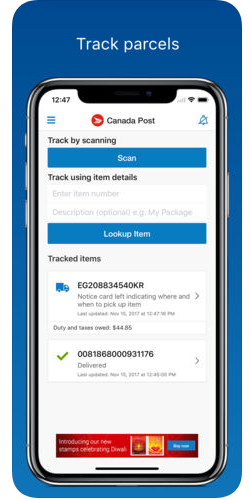 캐나다 우편 앱