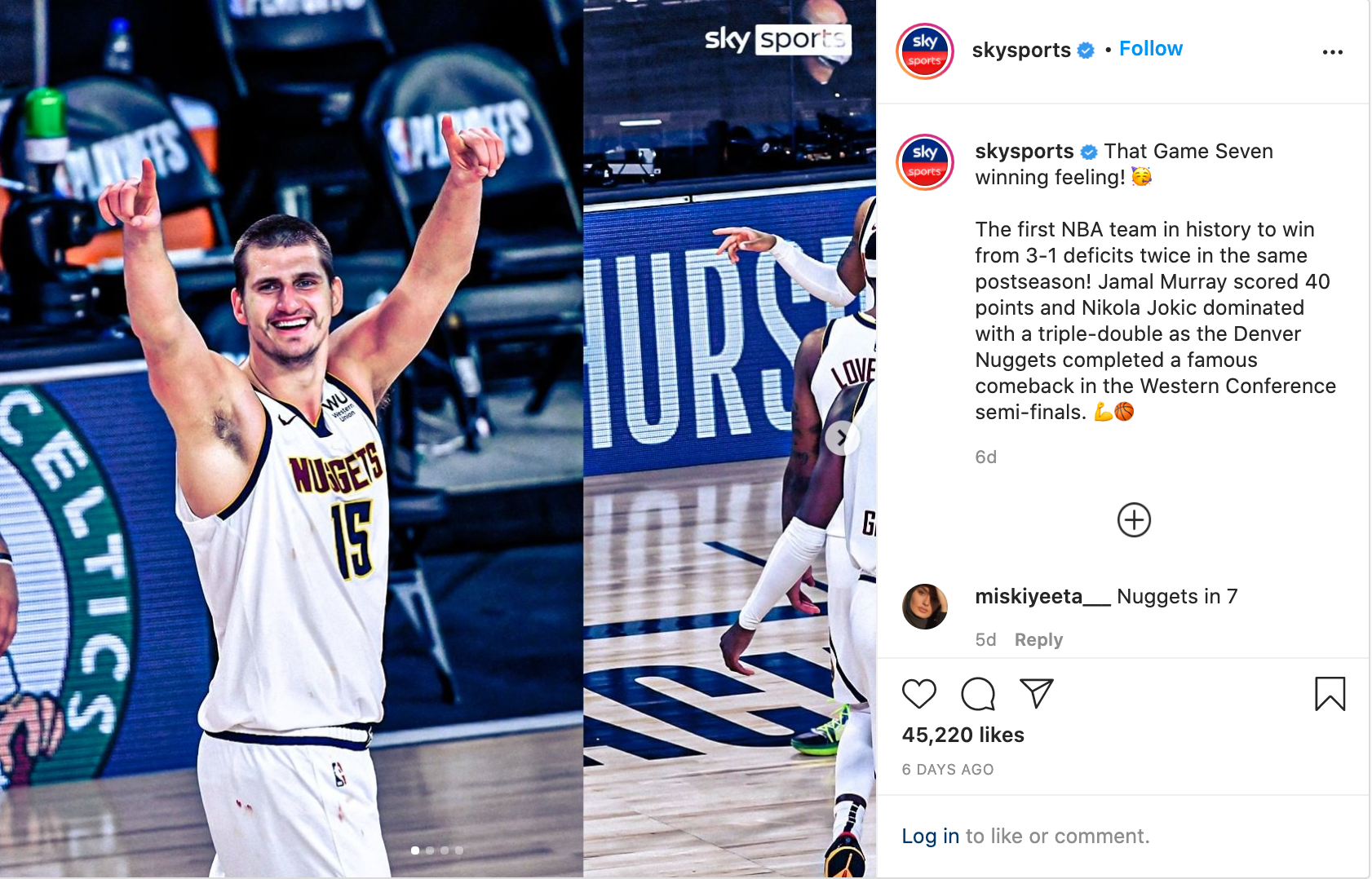 デンバーナゲッツインスタポスト1