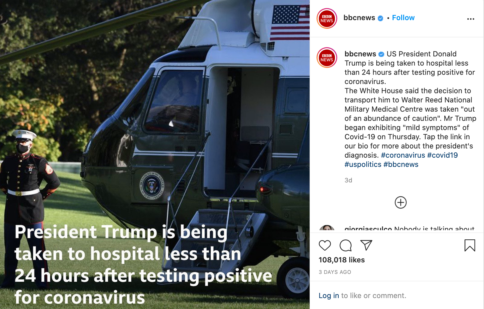 Beyaz Saray Insta Post 1