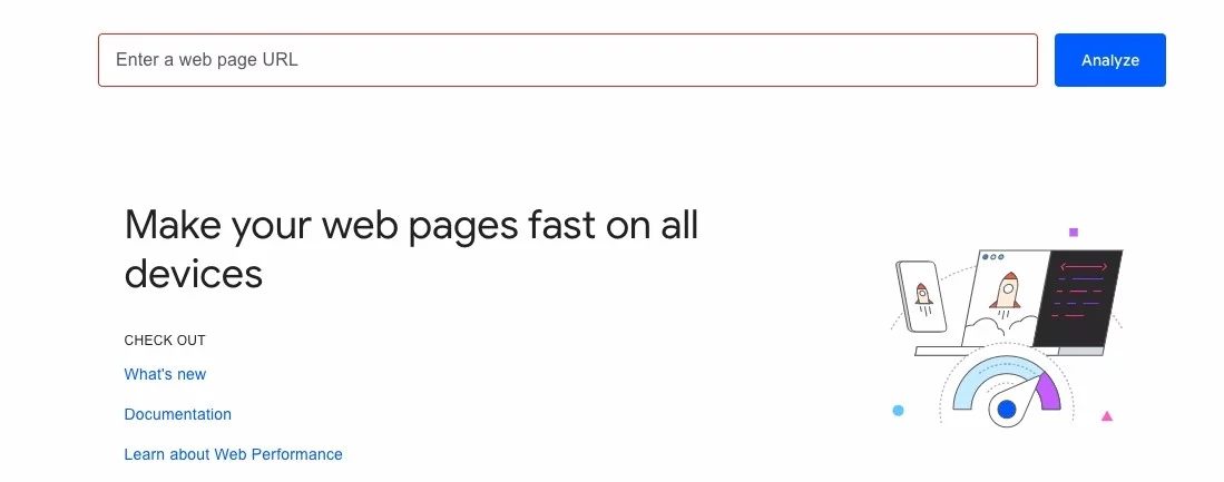 Zrzut ekranu z PageSpeedInsights