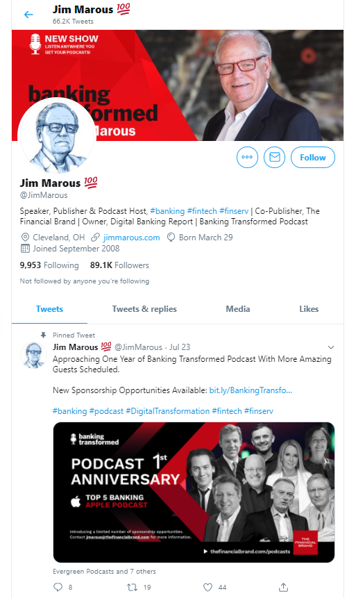 Jim Marous 비즈니스 인플루언서 및 사상가