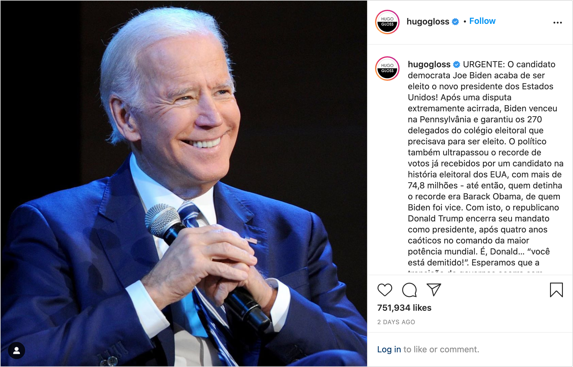 Postingan Insta Joe Biden 2