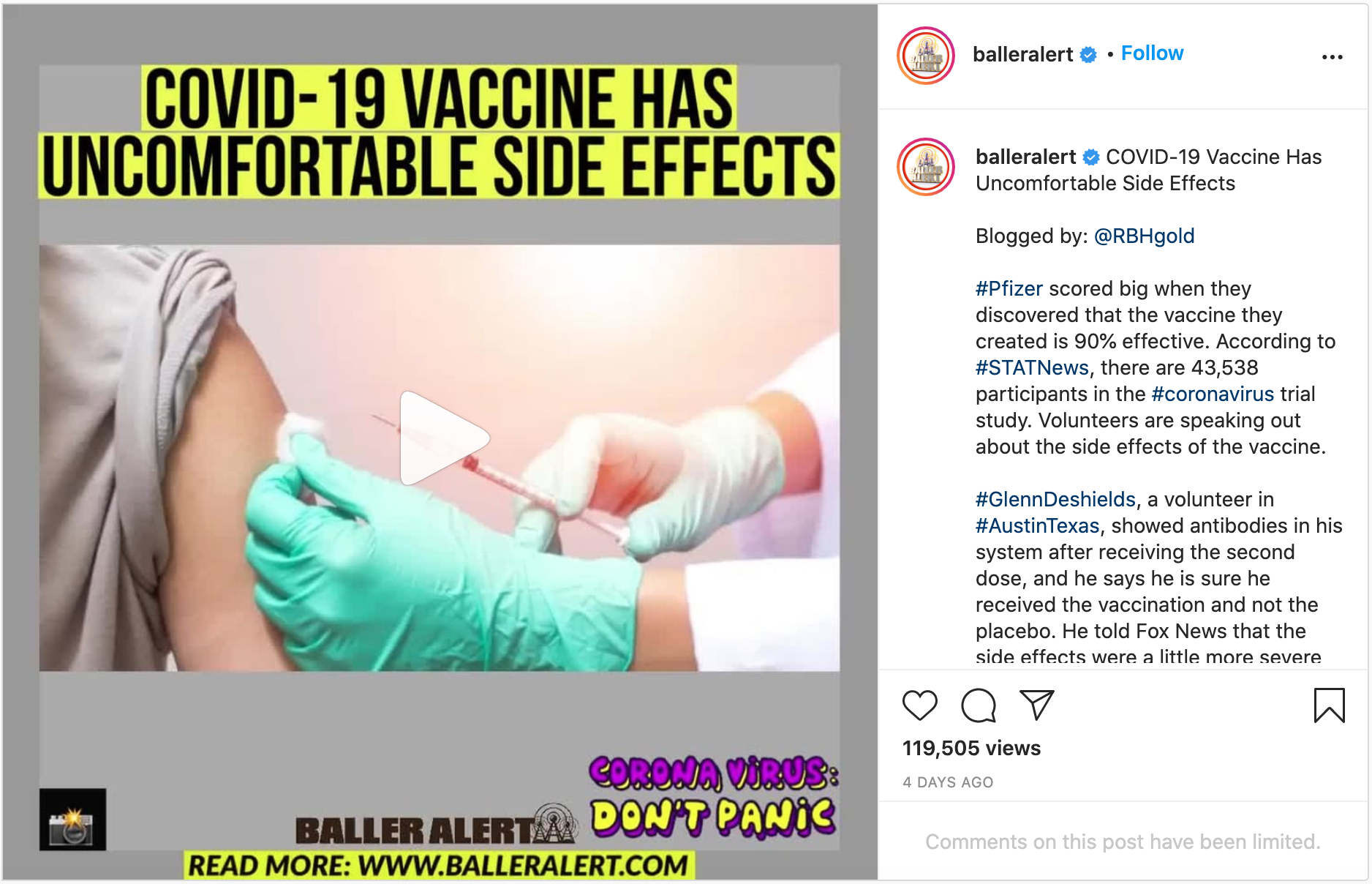 輝瑞 Insta 帖子 2