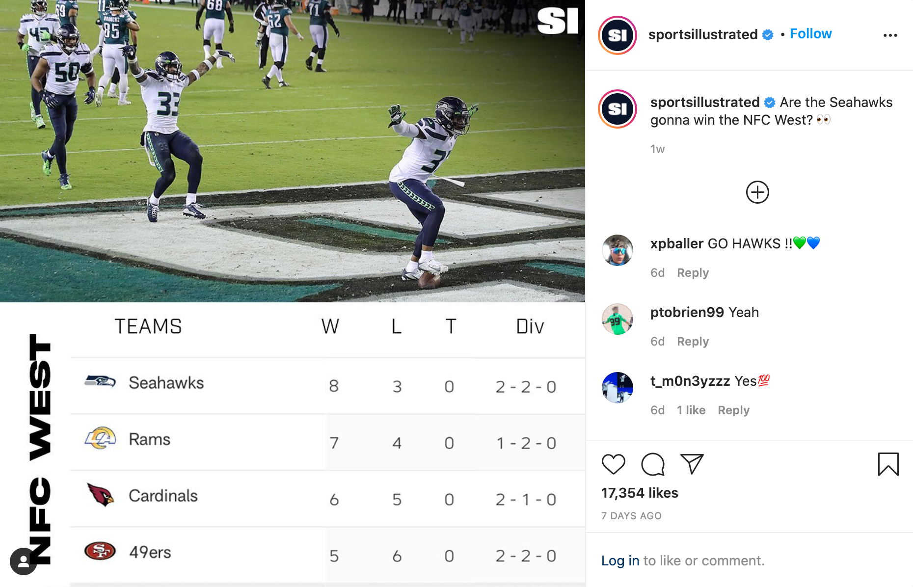 西雅图海鹰队 Insta Post 3