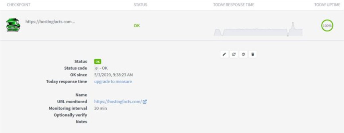 웹사이트 상태 확인