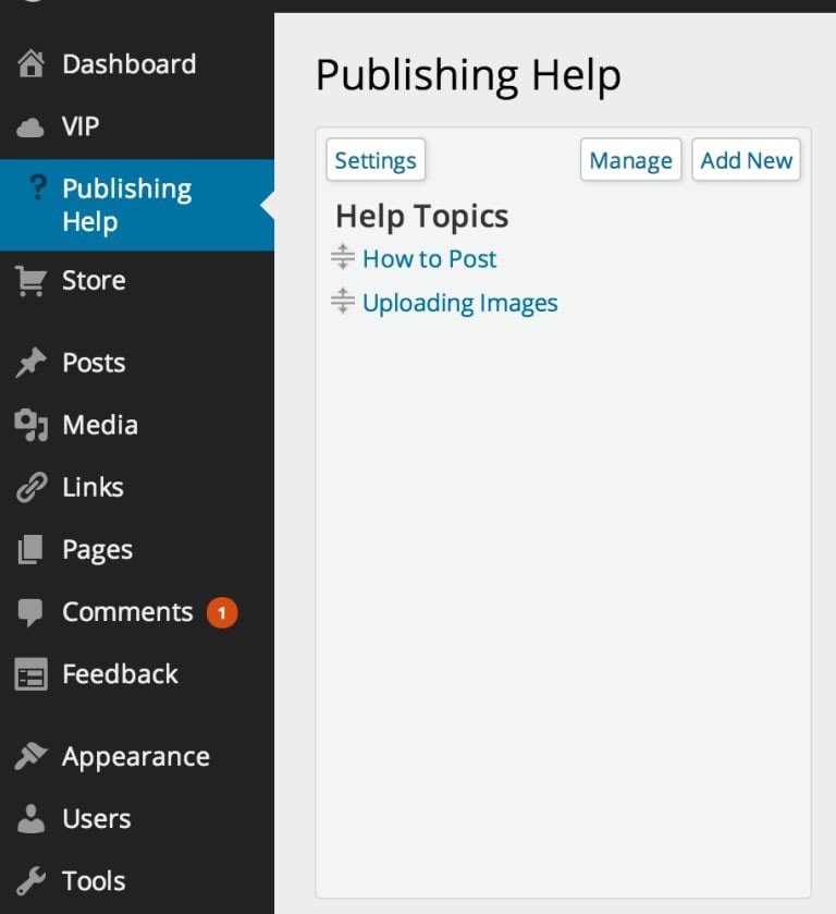 Backend di WordPress