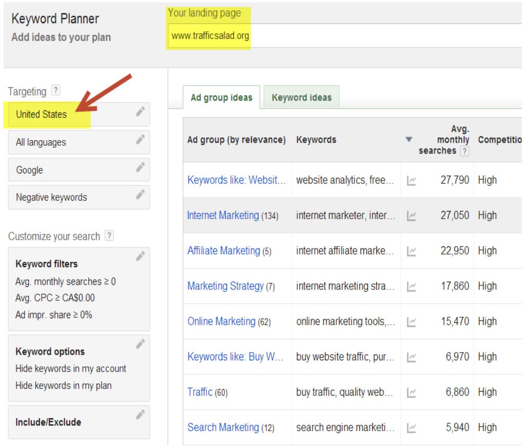 Pesquisa de palavras-chave do concorrente