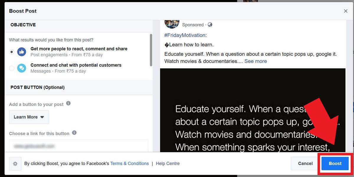 Получите более быстрые результаты с рекламной публикацией в Facebook