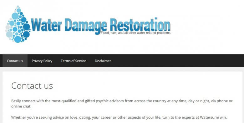 Восстановление повреждений от воды плюс психологическая горячая линия означают негативное SEO в действии