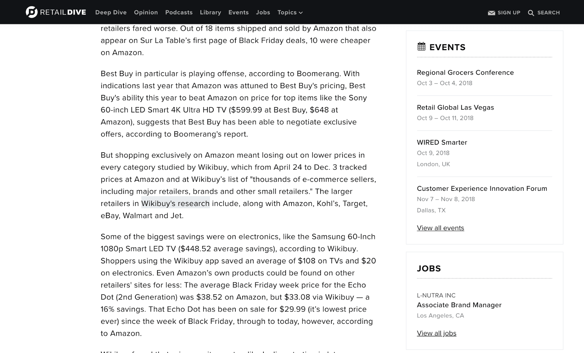 Imagem do evento de unidade de varejo