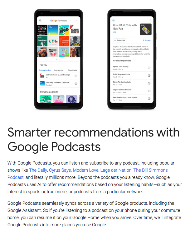 Podcast con Google