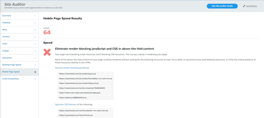 ความเร็วหน้าตรวจสอบเว็บไซต์