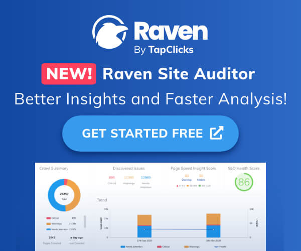 Szybko odkryj swoje najważniejsze problemy na stronie dzięki intuicyjnym wykresom Raven Site Auditor. Rozpocznij bezpłatnie.