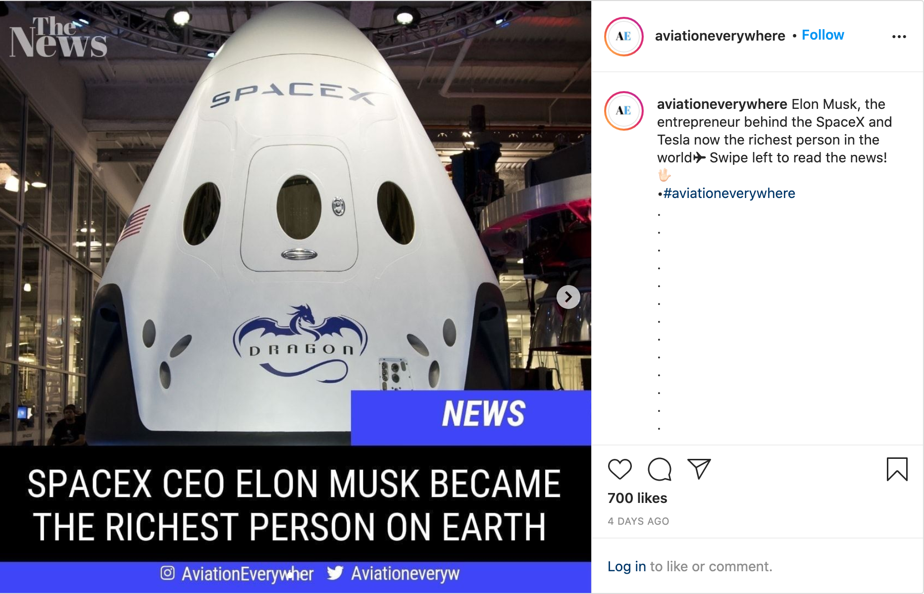 SpaceX Insta 發布 3