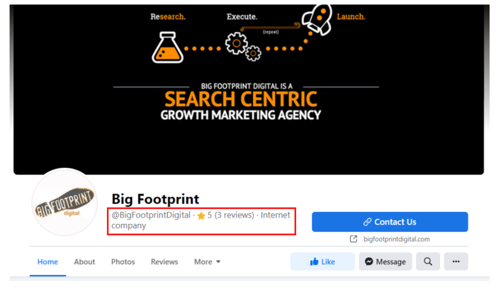 Facebook numérique à grande empreinte