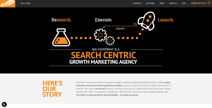 Page d'accueil numérique Big Footprint