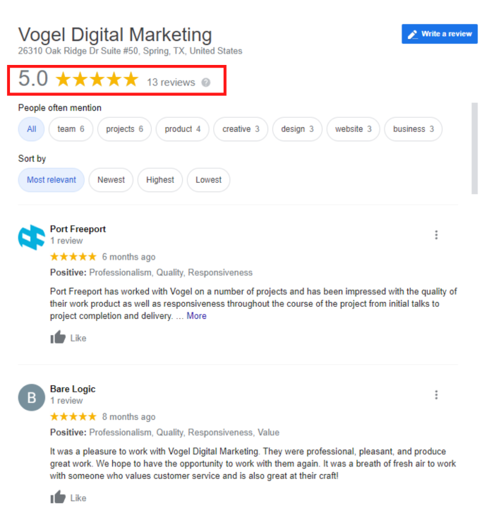 フォーゲルグーグル評価