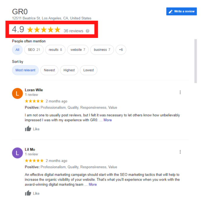 GR0Googleレーティング