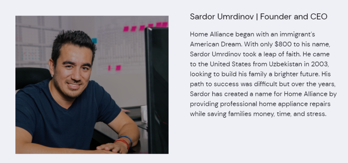 ホームアライアンスの創設者SardorUmrdinov