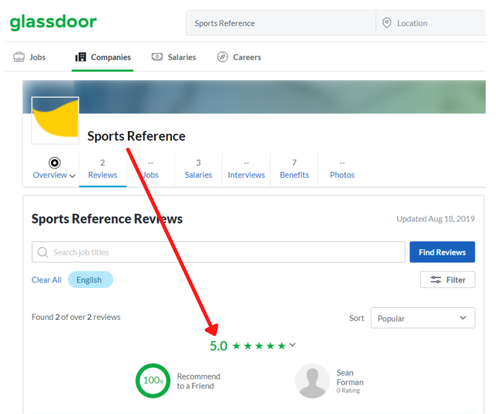 스포츠 레퍼런스 글라스도어