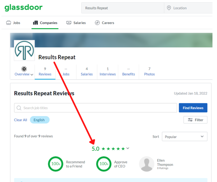 결과 반복 Glassdoor