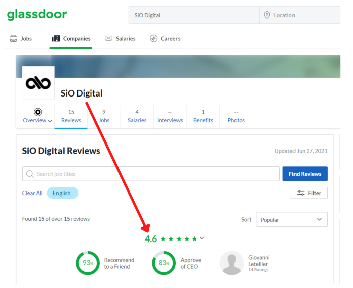 SiO numérique Glassdoor