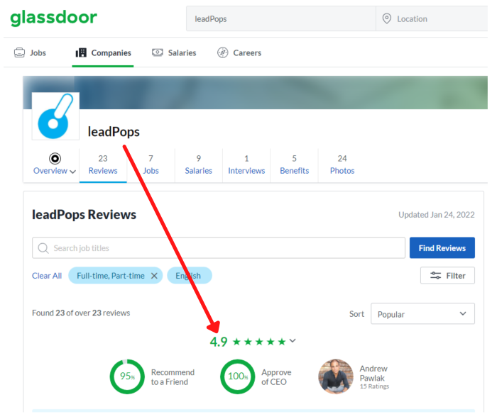 LeadPops Glassdoor.fr
