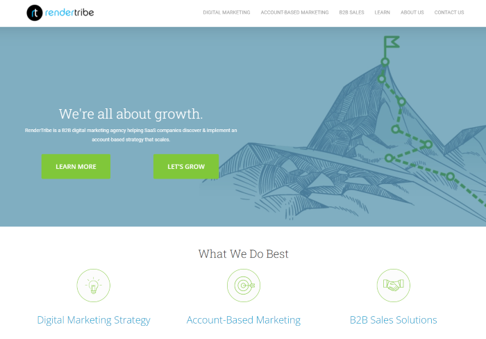 Page d'accueil de la tribu de rendu