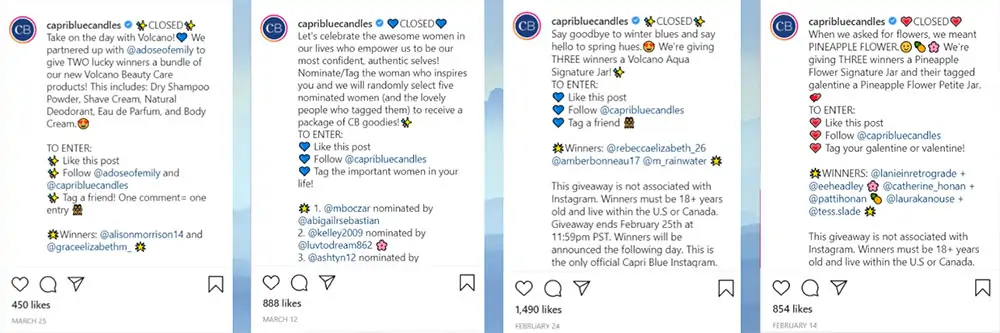 隨機 instagram 評論選擇器應用贈品示例 woobox