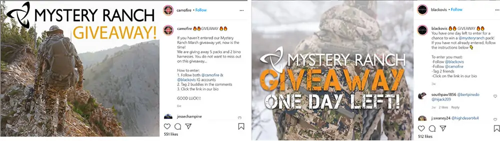 instagram 隨機評論選擇器贈品示例 woobox