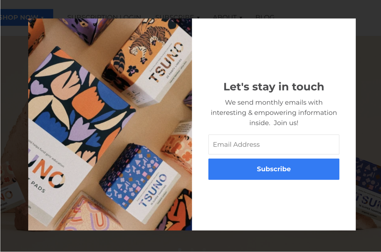 29 przykładów wyskakujących okienek e-mail, aby uzyskać więcej subskrybentów biuletynów popup examples 12 - 29 Email Popup Examples to Get More Newsletter Subscribers