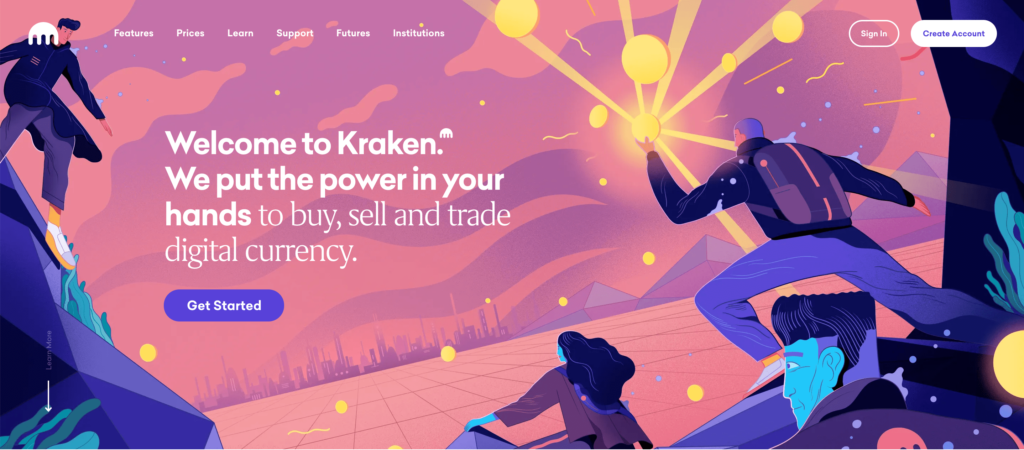 Kraken Landing Page Beispiel