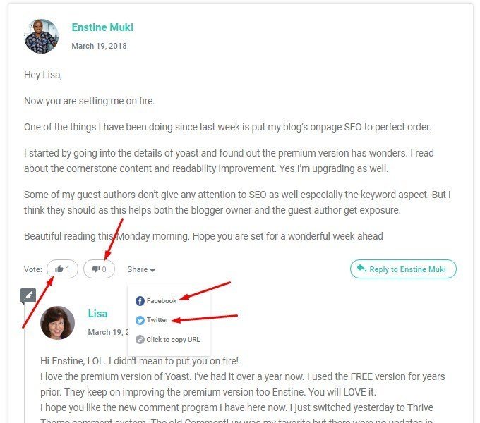 avaliação de comentários wordpress
