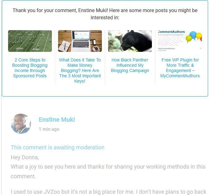 posts relacionados depois de deixar um comentário