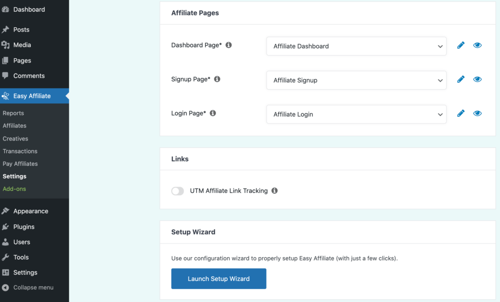 creazione automatica della pagina | Affiliazione facile Auto-creating pages using the Easy Affiliate plugin.