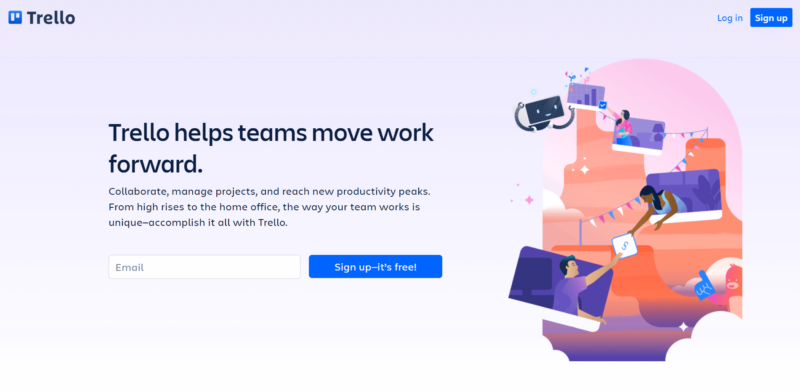 Beranda Trello | Afiliasi Mudah The Trello home page.