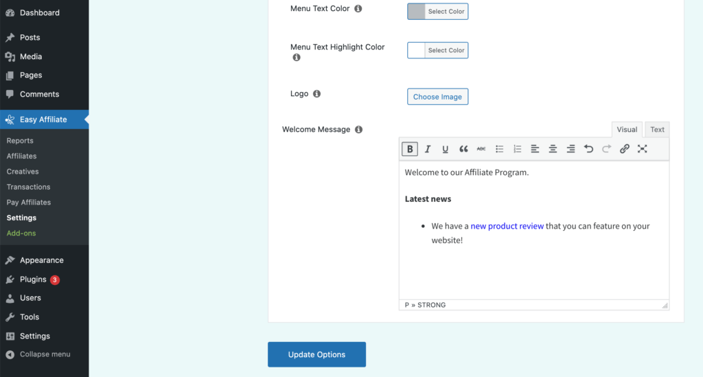 ugc-歡迎留言 |輕鬆加盟 Promoting new UGC via the Affiliate Welcome message.