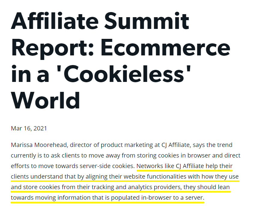 Pengumuman Afiliasi CJ | Afiliasi Mudah An image of a press release covering how CJ has prepared for the cookieless future of ecommerce.