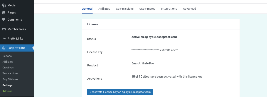 Ustawienia EA | Łatwy partner Easy Affiliate Settings