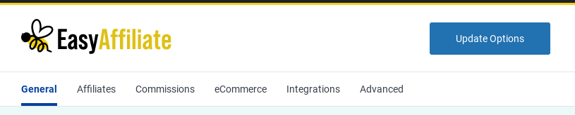 EA Karta Ogólne | Łatwy partner Easy Affiliate General tab