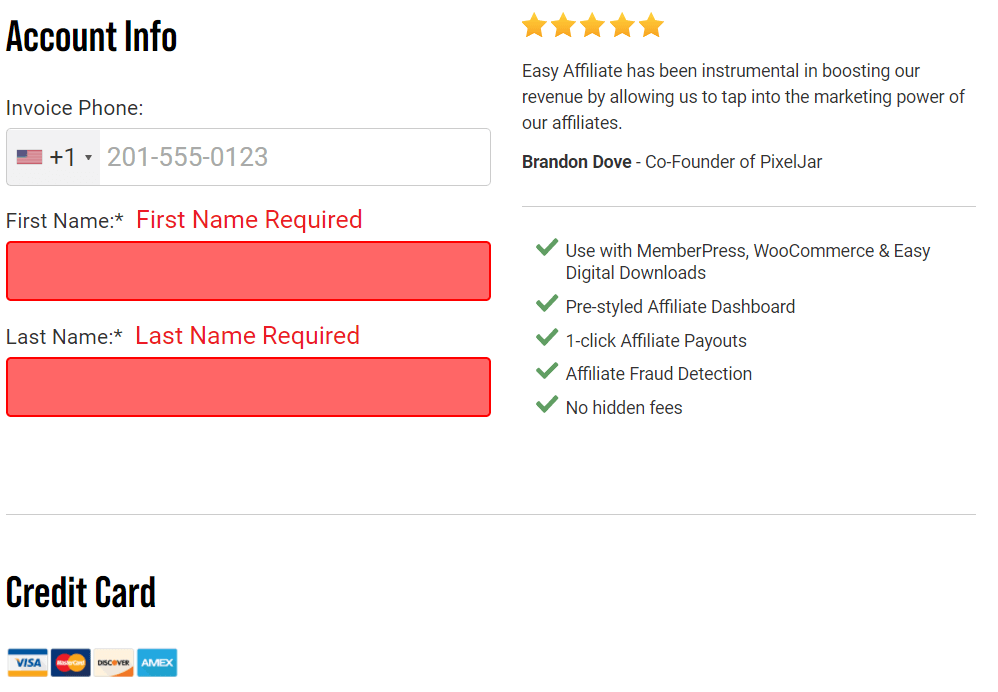 쉬운 제휴 가입 | 쉬운 제휴 The Easy Affiliate signup form